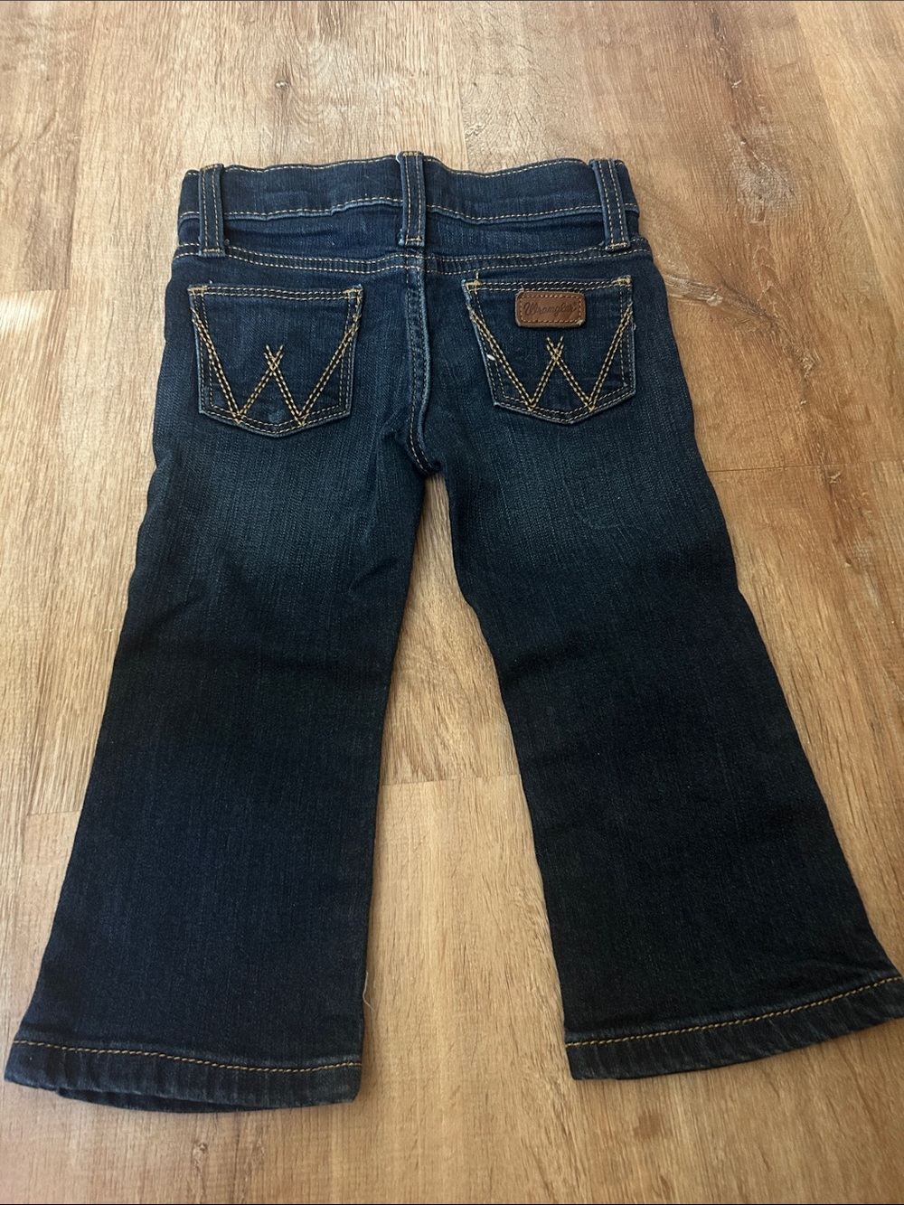 Wrangler Dark Blue Kids Denim Jeans with Contrast Stitching